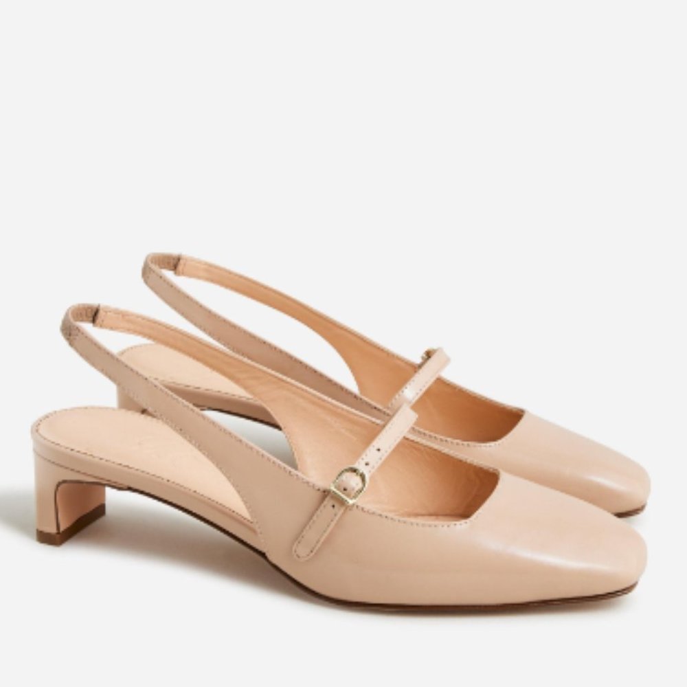 J Crew Nude Layla slingback Mary Jane heels New (Without Box) Size 8.5